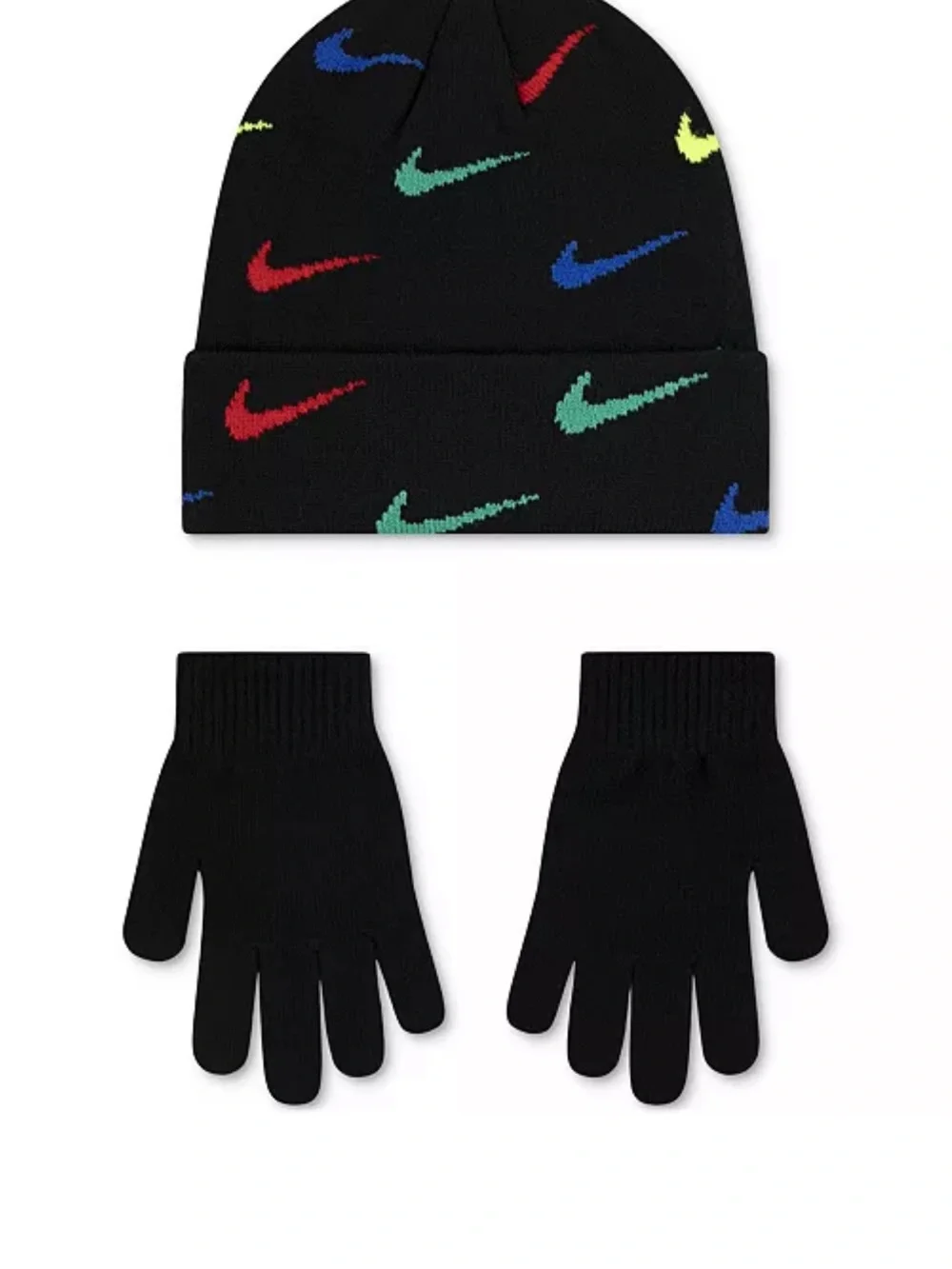Nike Multicolor Swoosh Kids Beanie & Gloves Set